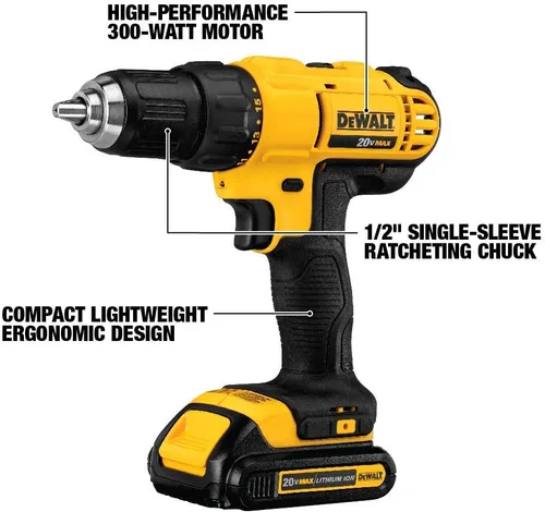 Vista 5 de DEWALT - Kit combinado de taladro inalámbrico de 20 V MAX, 4 herramientas (DCK444C2) con sierra recíproca DEWALT 20 V MAX XR compacta, solo