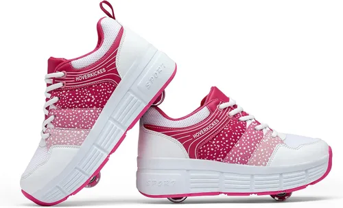 Vista 3 de Zapatos deportivos con ruedas para niños y niñas, calzado unisex con tacón con ruedas, tenis deportivos de primera calidad para niños y niñas
