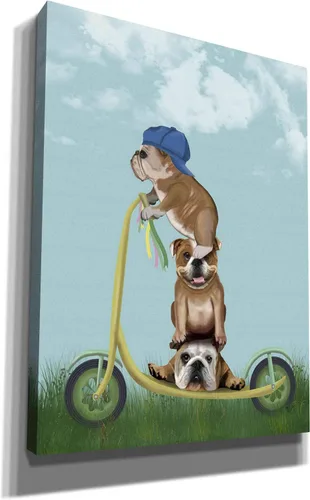 Vista 2 de Epic Graffiti Fab Funky - Lienzo decorativo para pared, diseño de bulldog inglés, 12 x 16 pulgadas