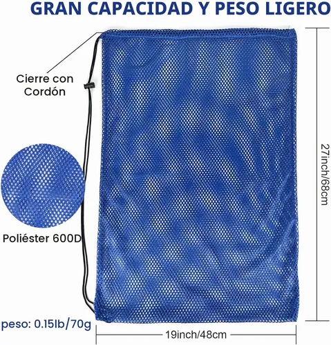 Vista 7 de Bolsas de buceo de malla de 19 "x 27" con cordón