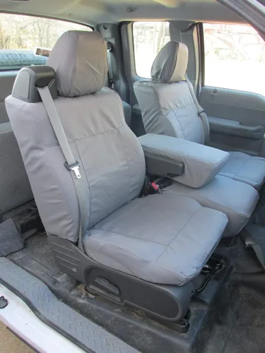 Vista 3 de Fundas para asientos Durafit, F372-X7-Ford F150 XL o estándar 40/20/40, banco dividido con reposabrazos y cinturón de seguridad integrados, fundas