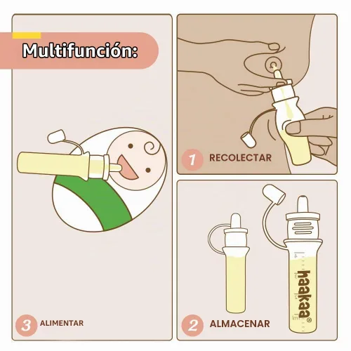 Vista 3 de haakaa Kit colector de calostro jeringas de calostro para leche materna para recolectar, alimentar y almacenar, listas para usar