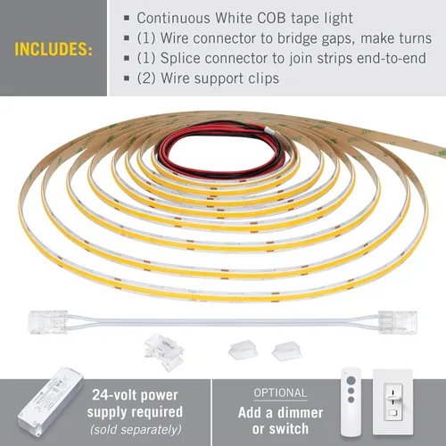 Vista 3 de Armacost Lighting RibbonFlex Pro 24V Luz de Tira LED COB Blanca, 2700K, 165 Lúmenes/Pie, 2.5M 171110