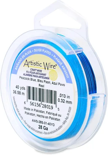 Vista 116 de Artistic Wire, Alambre de cobre de color chapado en plata de calibre 18, resistente al deslustre, amatista, 20 pies