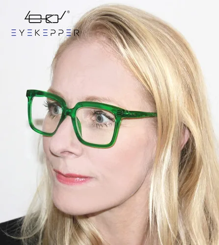 Vista 2 de Eyekepper Gafas de lectura cuadradas para mujer con marco grande