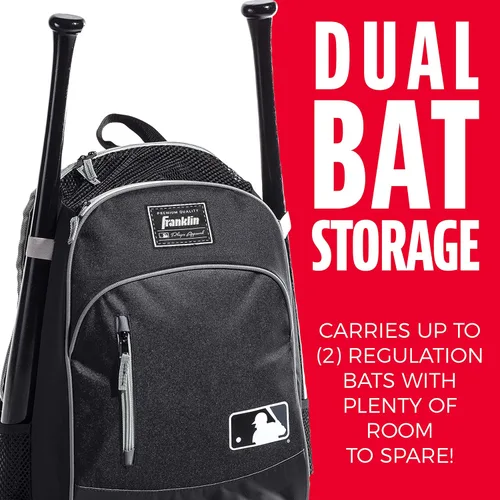 Vista 6 de Franklin Sports Bolsa Batpack de Béisbol MLB para Niños - Mochila de Béisbol Juvenil, Softbol + Teeball - Bolsa de Equipo Deportivo para Niños +