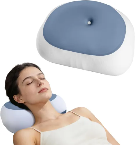 Vista 8 de CHxxy Almohada cervical ergonómica para soporte de cuello Gris y blanco