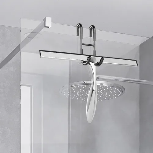 Vista 28 de Simtive Ganchos para Puerta de Ducha (Paquete de 2), Ganchos para Toallas para Baño de Vidrio Sin Marco para Squeegee, Negro