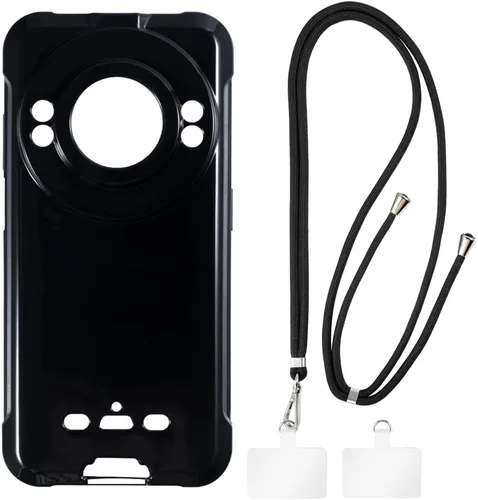 Vista 8 de Estuche y cordón para Ulefone Power Armor 16S - transparente+negro Funda transparente + cordón azul