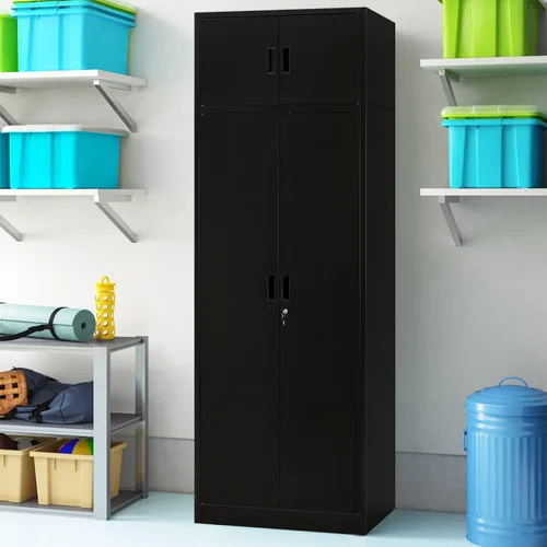 Vista 50 de BESFUR Armarios de almacenamiento de metal con estantes y puertas, armario de almacenamiento con cerradura de 36" de altura para oficina en casa