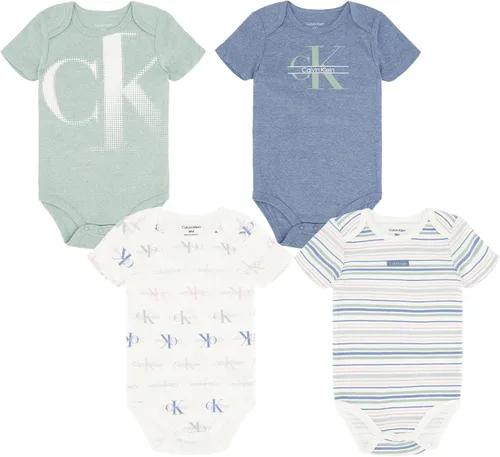 Vista 7 de Calvin Klein baby-boys 4 Pieces Pack Bodysuit Blanco brillante/Rosa bebé/Rubor