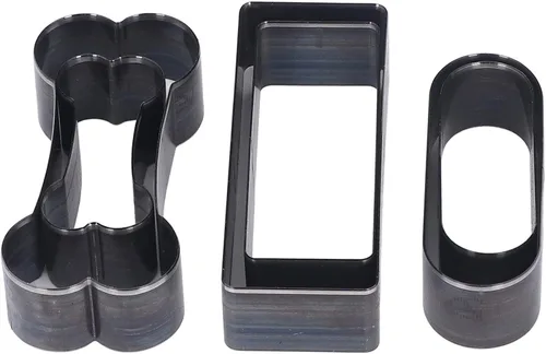 Vista 4 de Juego de troqueles de corte de cuero, 6 piezas de herramienta de corte hueco de cuero con forma de hueso ovalado rectangular para manualidades