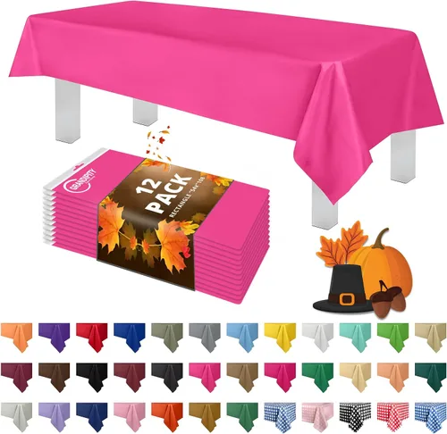 Vista 52 de Mantel de plástico de alta calidad - 54 in. x 108 pulgadas. Grandipity - Mantel rectangular (6 y 12 unidades), Agua (Aqua)