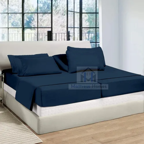 Vista 10 de Juego de sábanas divididas tamaño Queen para cama ajustable, juego de sábanas divididas de 5 piezas para cama Queen dividida de 600 hilos, 100%