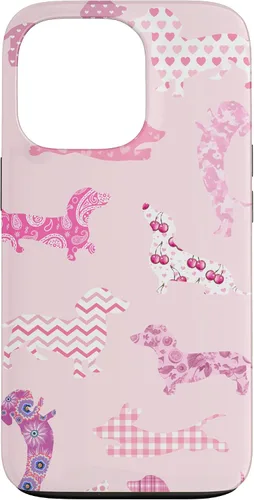 Vista 9 de Funda para iPhone 11 rosa boho Dachshund Doxie
