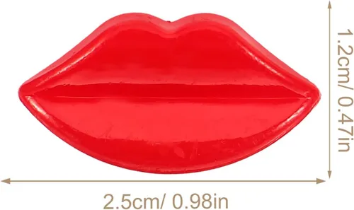Vista 5 de EXCEART Botones de costura de plástico en forma de labio, 100 piezas de botones rojos para manualidades, decoración de ropa y fabricación de muñecas