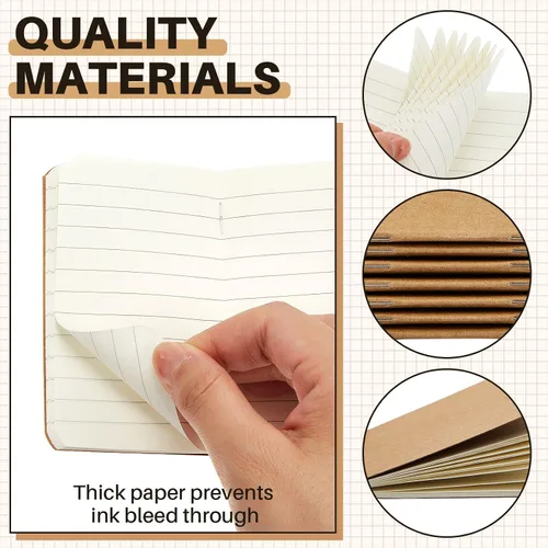 Vista 3 de Outus 90 cuadernos pequeños a granel de 2.5 x 4 pulgadas, cuadernos pequeños de papel de estraza de bolsillo de tapa suave para regalos