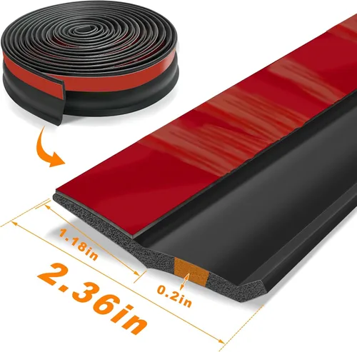 Vista 2 de Tira de sellado universal para puerta de garaje, goma de repuesto impermeable para puerta de garaje con clavos (3 m) Resistente a la intemperie