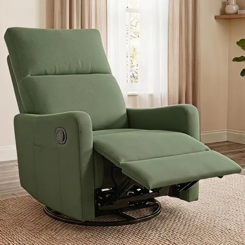 Vista 9 de Silla reclinable giratoria, mecedora manual para cuarto de bebé Gris oscuro