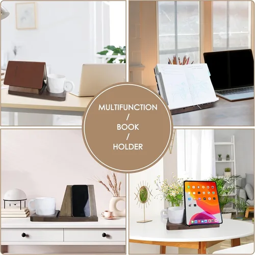 Vista 6 de Estante pequeño para libros, soporte triangular, mini estantería de madera para rincón de lectura, decoración de escritorio perfecta y regalos