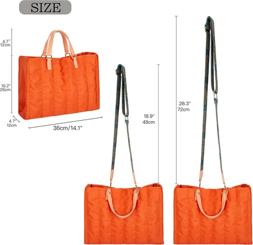 Vista 8 de GLOD JORLEE Bolsas acolchadas grandes para mujer, bolsas acolchadas de algodón de lujo para mujer, bolsa acolchada de invierno suave