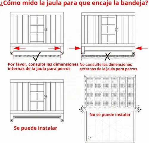 Vista 5 de Bandeja duradera para perrera de perro, a prueba de mordidas, repuesto de 29" - Súper bandeja de limpieza fácil de compuesto para jaula de metal