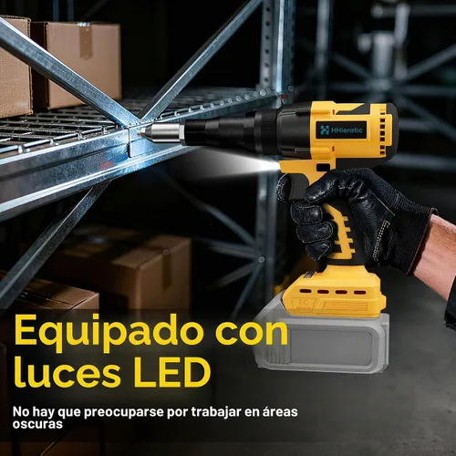 Vista 3 de Kit de herramienta de remache sin cable compatible con batería Dewalt 20V (solo herramienta), pistola de remache sin cable sin escobillas con 3