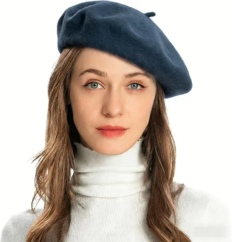 Vista 37 de ZLYC Boina Francesa de Lana Sombrero Color Sólido Gorra Boina para Mujeres y Niñas Amarillo básico