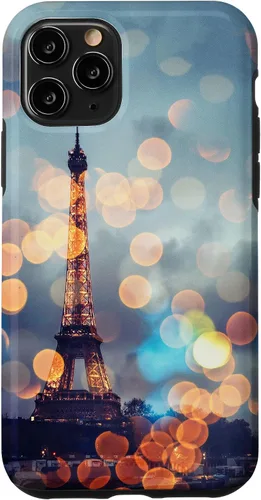 Vista 27 de iPhone 16 escénica Torre Eiffel París Francia por la noche Bokeh Majestic Case