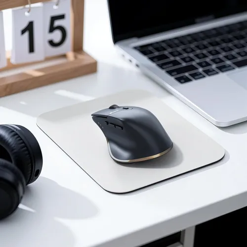 Vista 9 de iClever Ratón inalámbrico con Bluetooth o receptor USB, 5 niveles de DPI ajustables hasta 2400DPI, ratón recargable para computadora, ratón Negro-oro