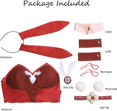 Vista 4 de Conjunto completo de disfraz de cosplay para mujer de Genshin