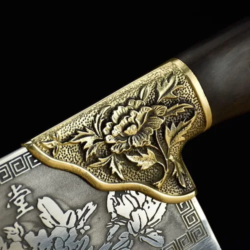 Vista 2 de Cuchilla de cuchillo de carne, cuchilla de carne forjada a mano, cuchillo de cocina Longquan, cuchillo de cocina para rebanar de cocina Cuchillo