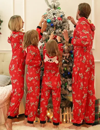 Vista 3 de Ekouaer Conjuntos de pijamas navideños familiares a juego