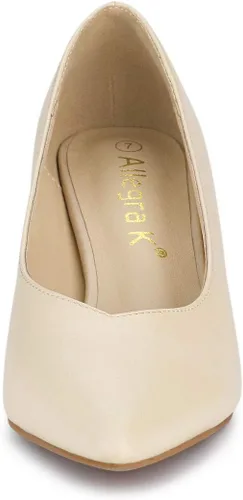 Vista 3 de Allegra K Zapatos de tacón bajo con punta puntiaguda para mujer