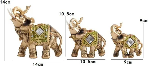 Vista 5 de Estatua de elefante, escultura de elefante de Feng Shui, figura de riqueza de la suerte para el hogar, oficina, tienda, decoración de regalo
