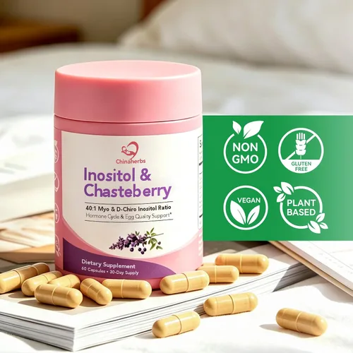 Vista 8 de Laicuherb Myo-Inositol & D-Chiro Inositol Supplement for Women，60 Caps