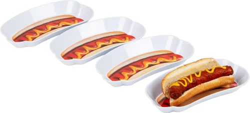Vista 9 de Mind Reader Juego de platos para servir hamburguesas, Hosting Essentials, accesorio de cocina al aire libre, melamina, 7 pulgadas de largo x 7