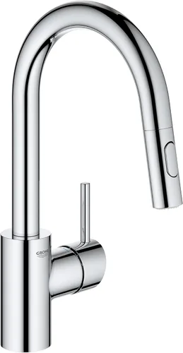 Vista 8 de GROHE 31479DC1 Grifo de cocina con barra desplegable Concetto con pulverizador. 1.75 GPM, Supersteel (acero inoxidable)