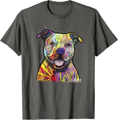Vista 71 de Beware Of Pit Bulls, Dean Russo Pitbull Original - Camiseta para amantes de los perros, Negro
