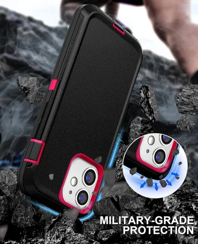 Vista 5 de Funda para iPhone 12 y iPhone 12 Pro (6.1 pulgadas), con 2 protectores de pantalla de vidrio templado