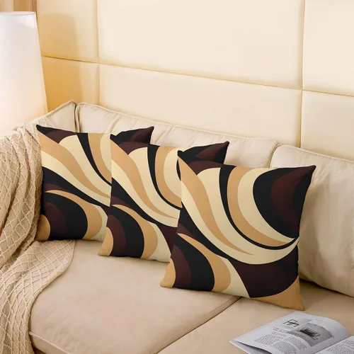 Vista 40 de Juego de 2 fundas de almohada abstractas de 16 x 16 pulgadas para niños, niñas, adolescentes, decoración de dormitorio, moderna a rayas, decoración