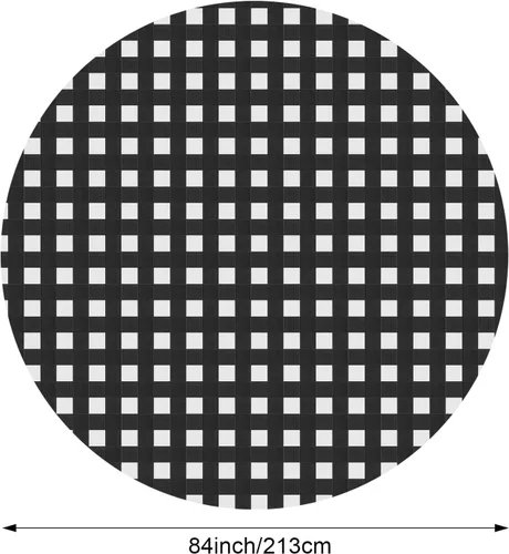 Vista 2 de Remagr Mantel Desechable de Cuadros Redondo de Plástico Buffalo Plaid Mantel de Mesa de 84'' Cubierta de Mesa Gingham para Picnic Camping BBQ Fiesta