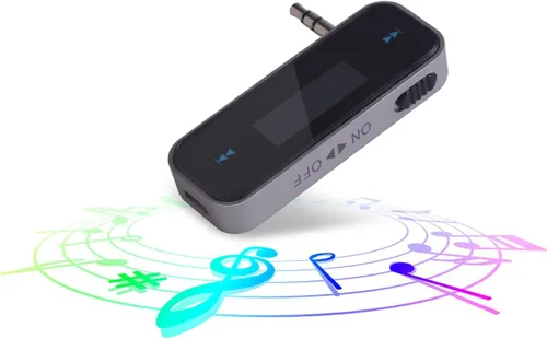 Vista 3 de Beinhome Kit de adaptador de audio con transmisor de FM, transmisor de radio inalámbrico en el automóvil, puerto auxiliar de 0.138 in incorporado