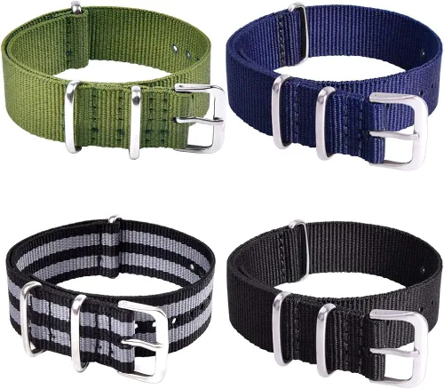 Vista 3 de Ritche - Correas de nailon balísticas militares de 16, 18, 20, 22 y 24 mm.Repuesto de nailon para hombres y mujeres (4 paquetes).