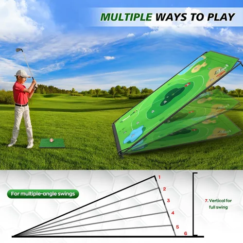 Vista 3 de BaiYuan Juego de astillado de golf portátil para papás y golfistas jóvenes, diversión en interiores, exteriores y césped con 24 bolas adhesivas