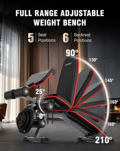 Vista 2 de HARISON Adjustable Weight Bench, Bench1000 MAX Heavy Duty Workout Bench Press with Leg Extension and Preacher Pad for Home Gym Strength Training