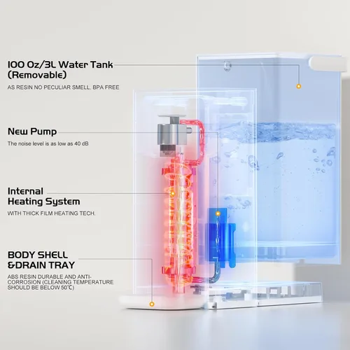 Vista 6 de Dispensador de Agua Caliente Instantáneo Rhovam para Calentamiento y Dispensación Rápidos, Temperaturas Ajustables y Dispensación de 3 Volúmenes