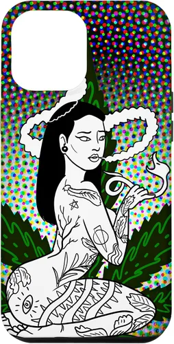 Vista 25 de iPhone 16 Weed Smoking Babe Marihuana Cannabis Smoke Stoner 420 Estuche de regalo