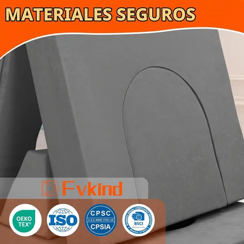 Vista 4 de Fvkind Sofá modular de juego para niños, 16 piezas, sofá de construcción para sala de juegos y dormitorio, sofá modular de juegos para niños y gris