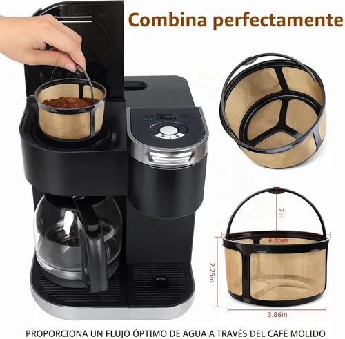 Vista 3 de Filtro de café reutilizable K Duo solo para cafeteras K-Duo Essentials y K-Duo - Filtros de café para cesta de jarra, accesorios reutilizables